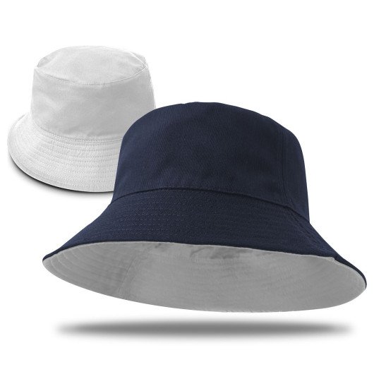 Reversible School Bucket Hats Navy White